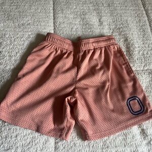 Pink Elastic Waist Casual Shorts